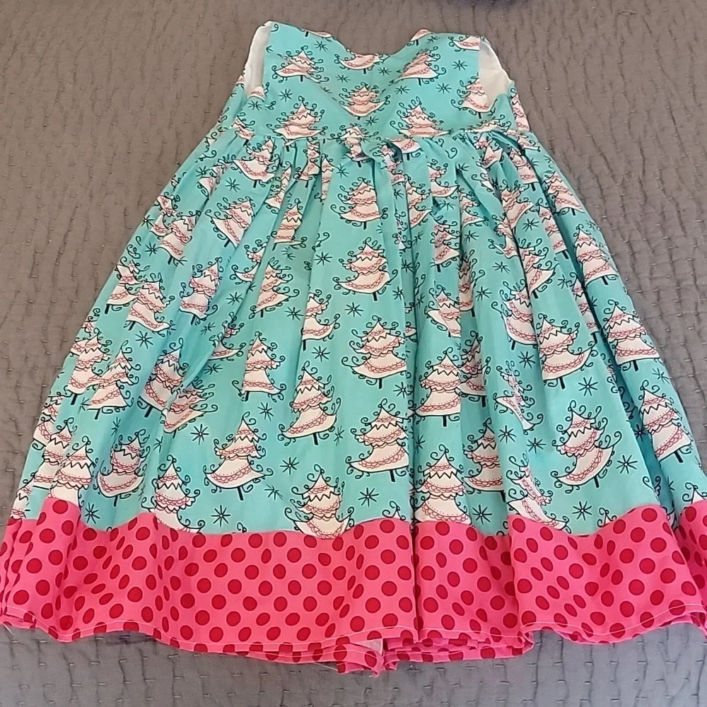 Handmade Girls Festive Christmas Dress - Picture 1 of 10